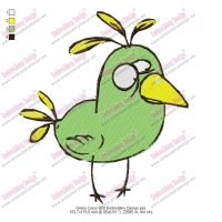 Green Crazy Bird Embroidery Design